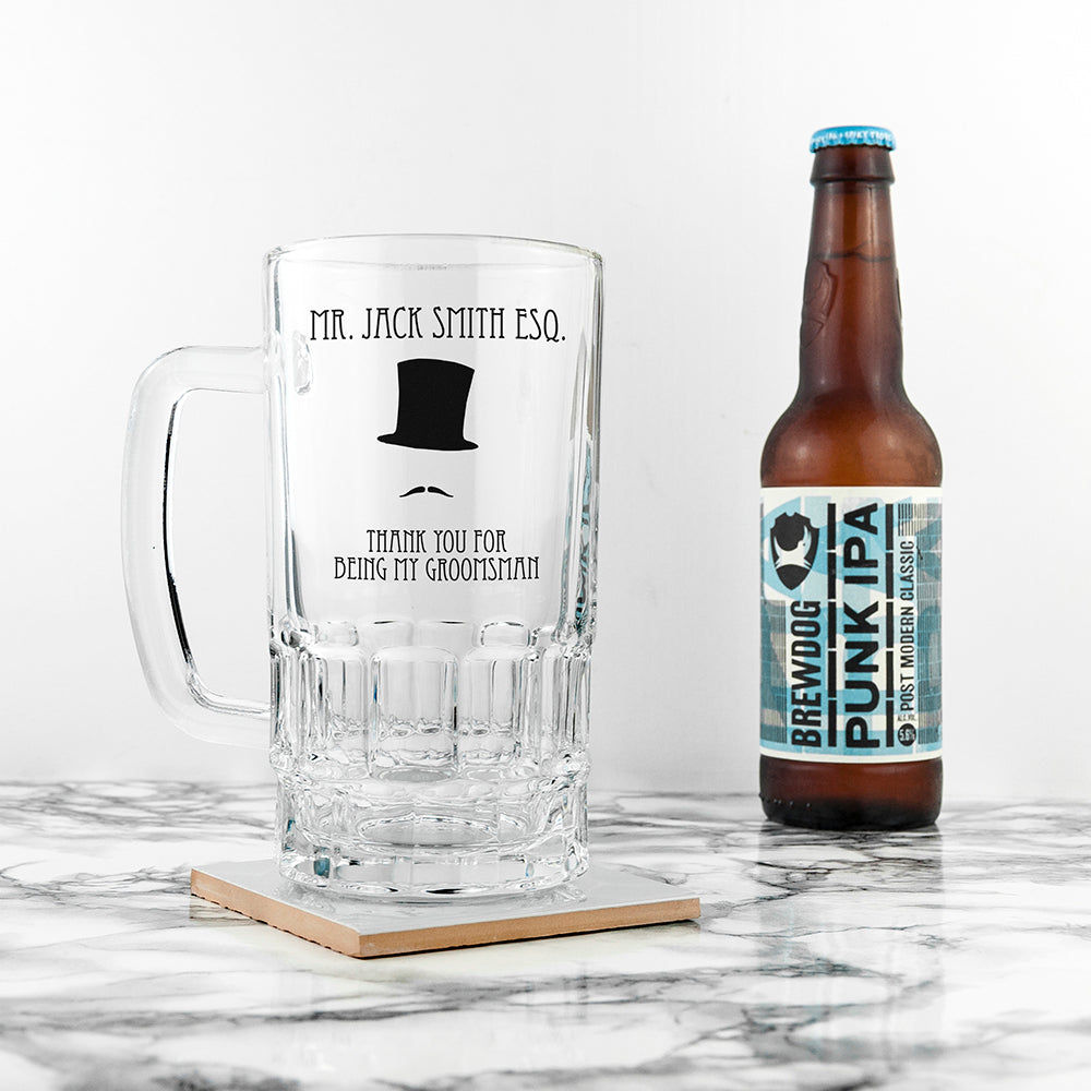 Personalized Estate Groomsman Beer Stein  Beer Mugs Deeply Engraved