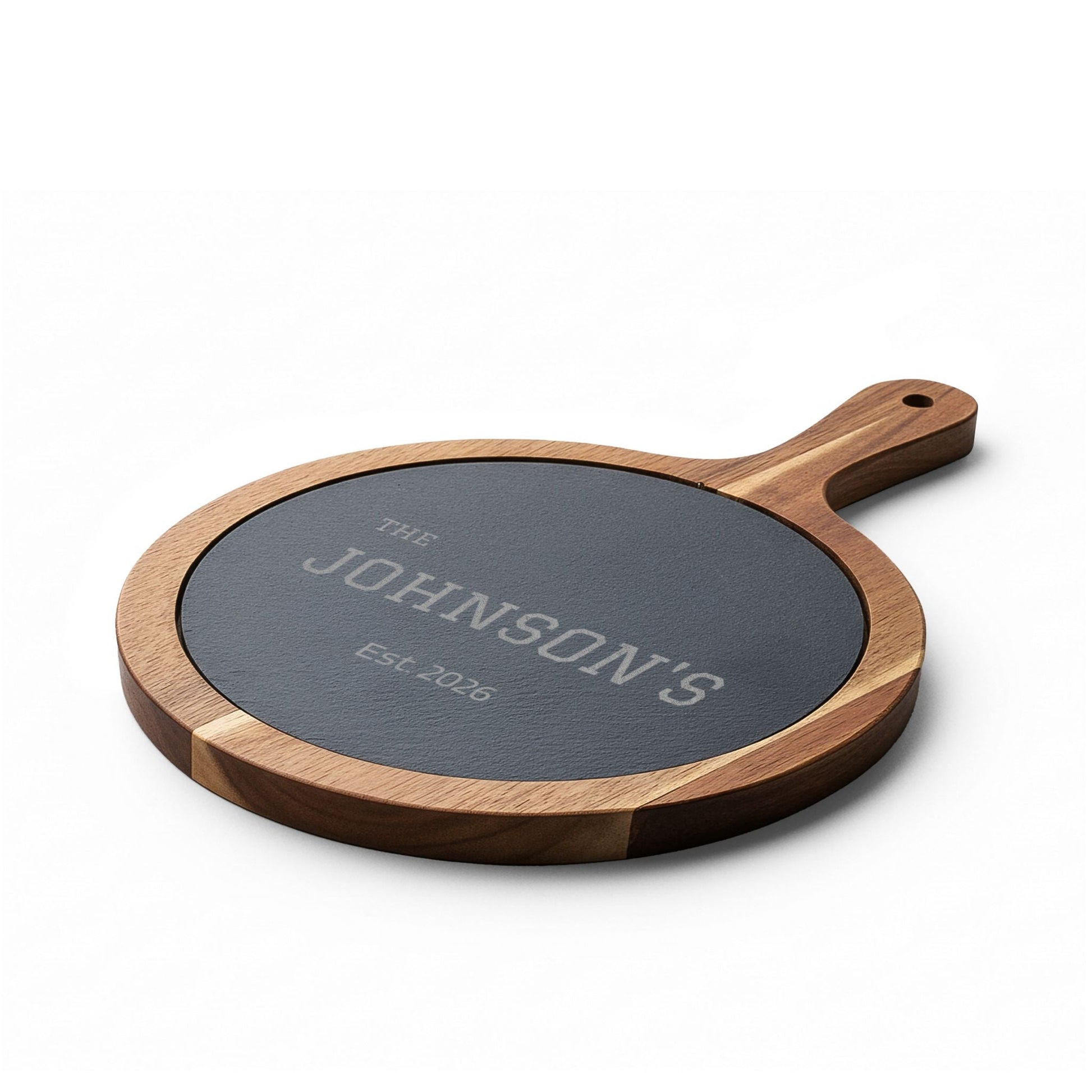 Personalized Family Name Charcuterie Board with Slate Insert  Charcuterie Board Deeply Engraved