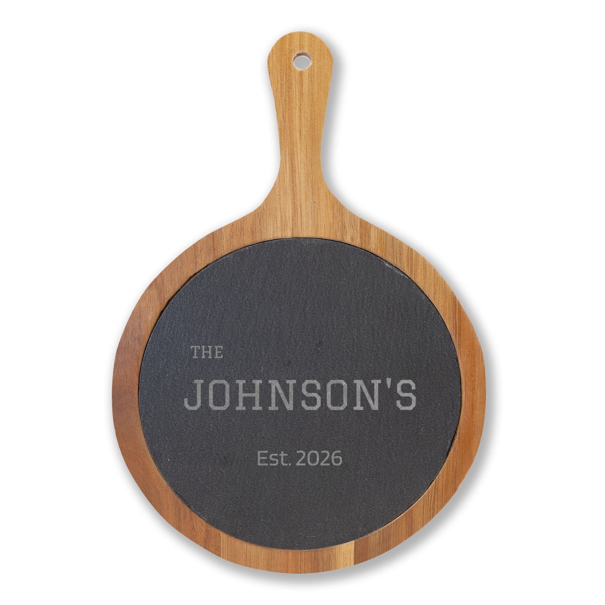 Personalized Family Name Charcuterie Board with Slate Insert  Charcuterie Board Deeply Engraved
