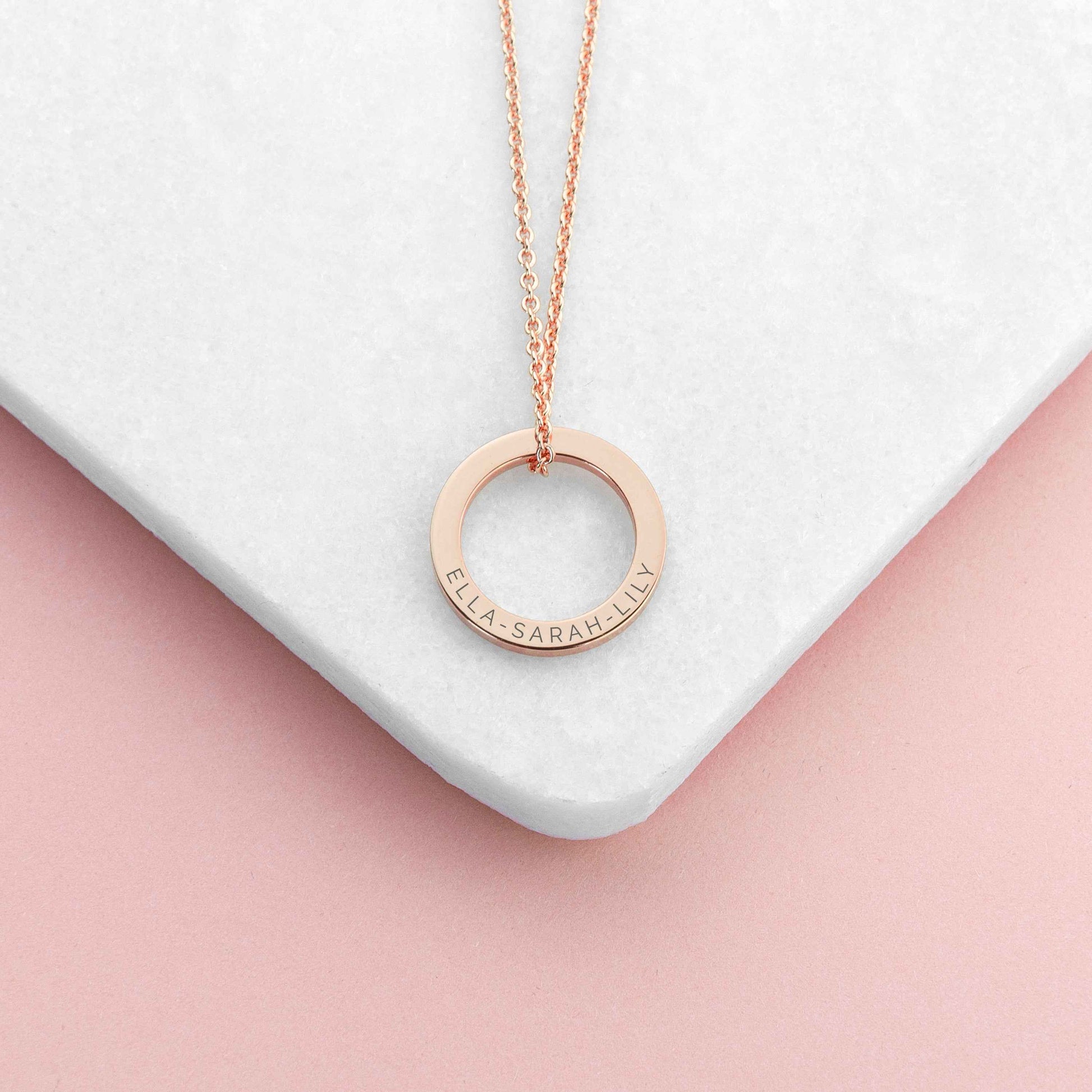 Personalized Family Ring Necklace  Necklaces Deeply Engraved