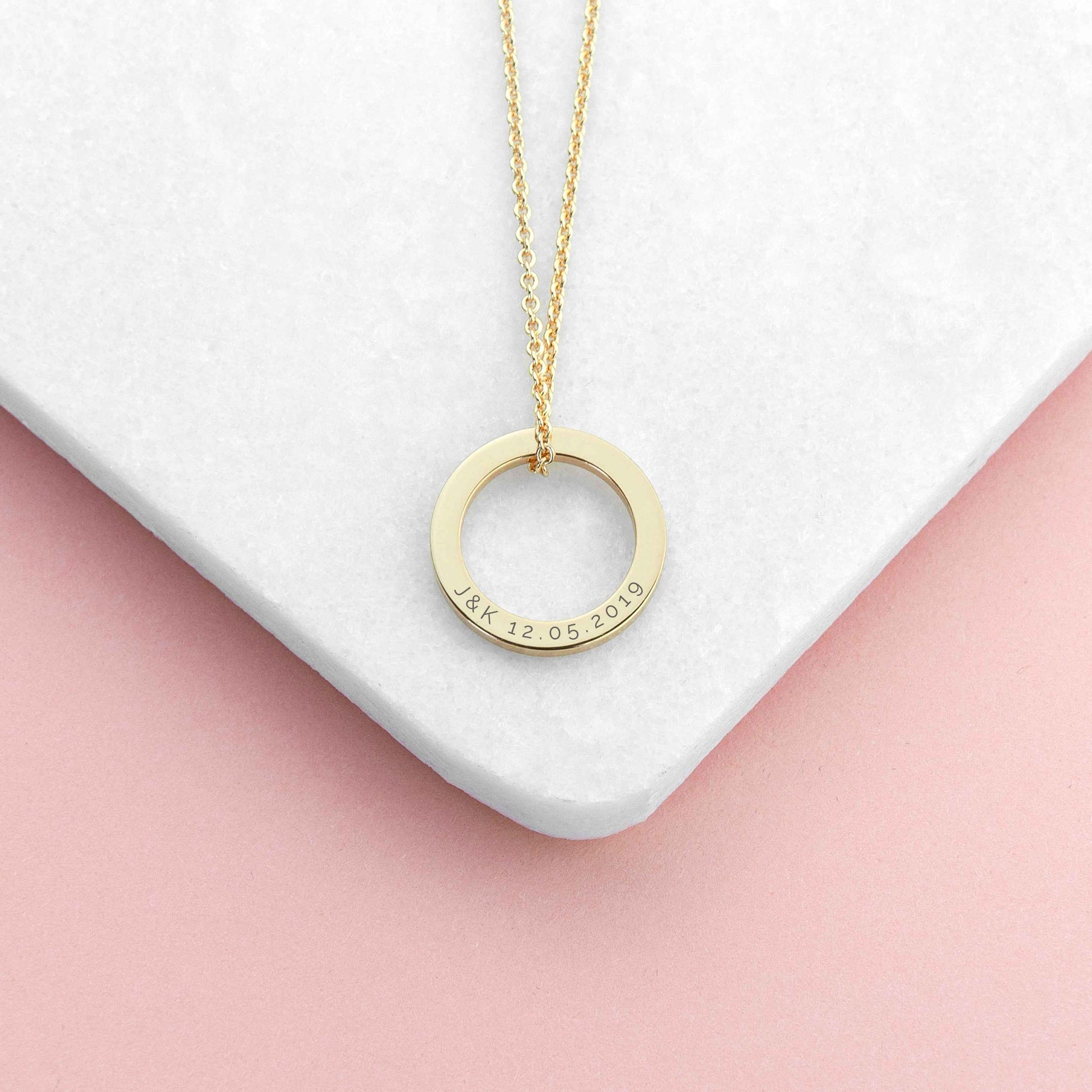 Personalized Family Ring Necklace  Necklaces Deeply Engraved