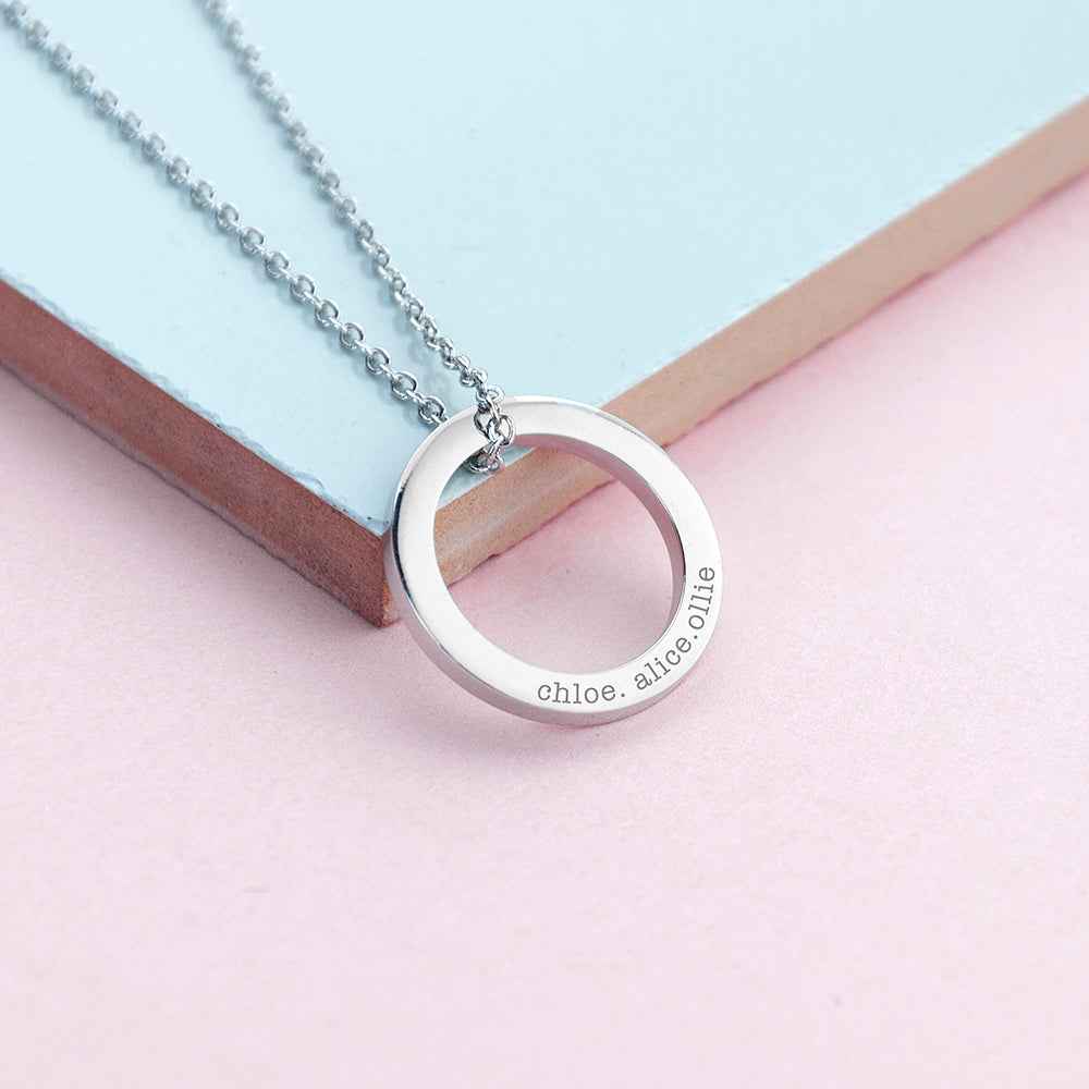 Personalized Family Ring Necklace  Necklaces Deeply Engraved