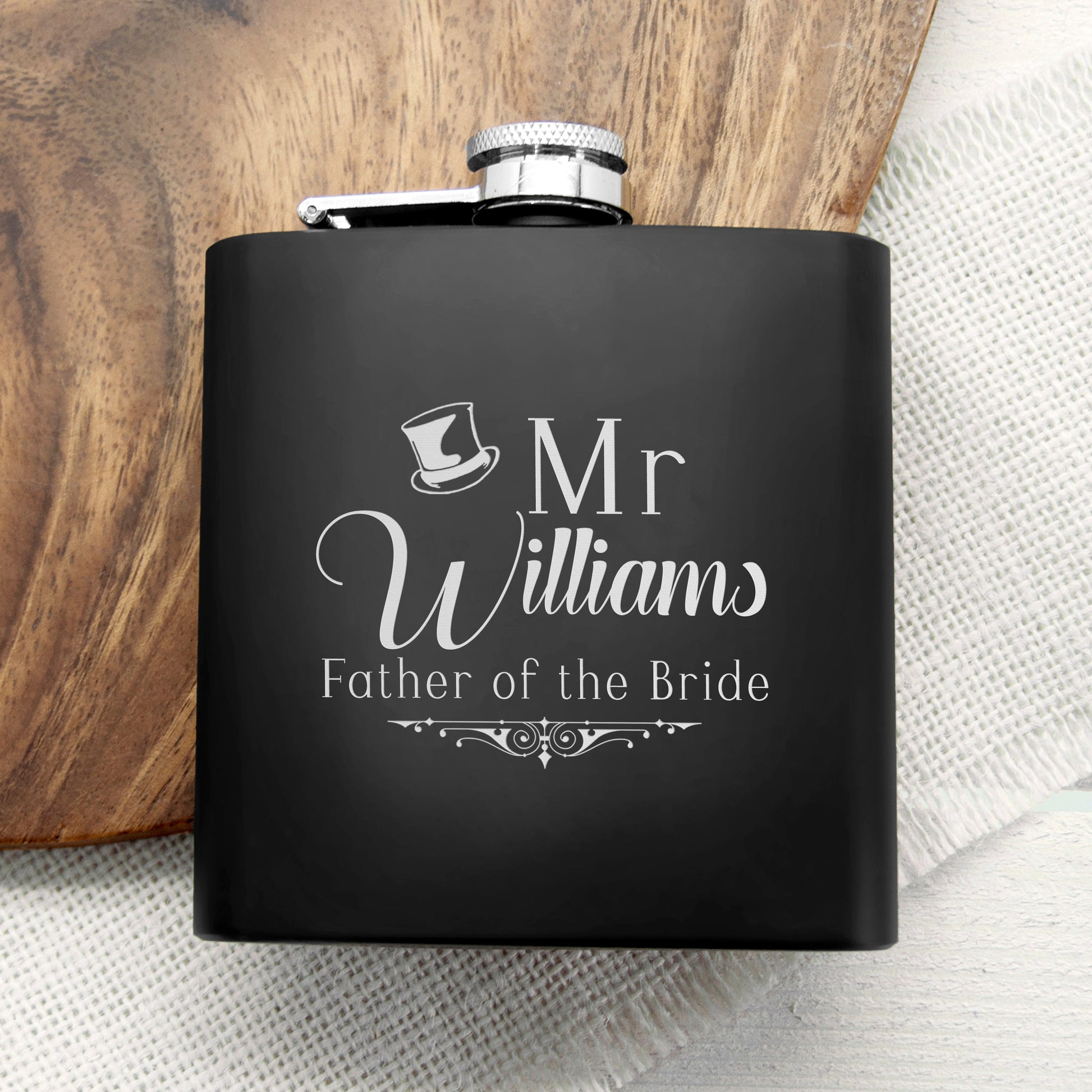 Personalized Father Of The Bride Hip Flask  Hip Flasks Deeply Engraved