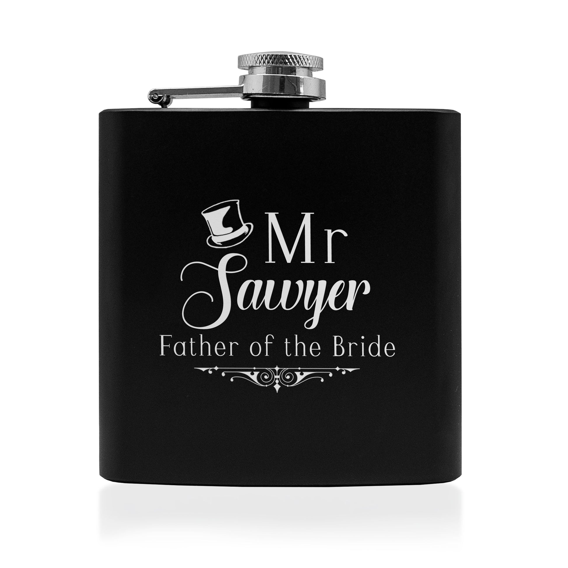 Personalized Father Of The Bride Hip Flask  Hip Flasks Deeply Engraved