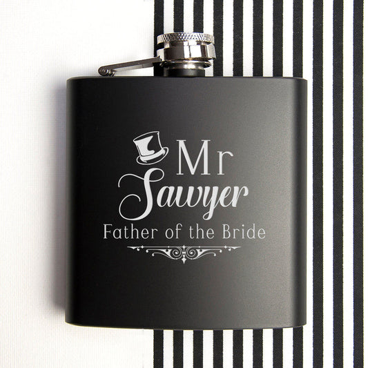Personalized Father Of The Bride Hip Flask  Hip Flasks Deeply Engraved