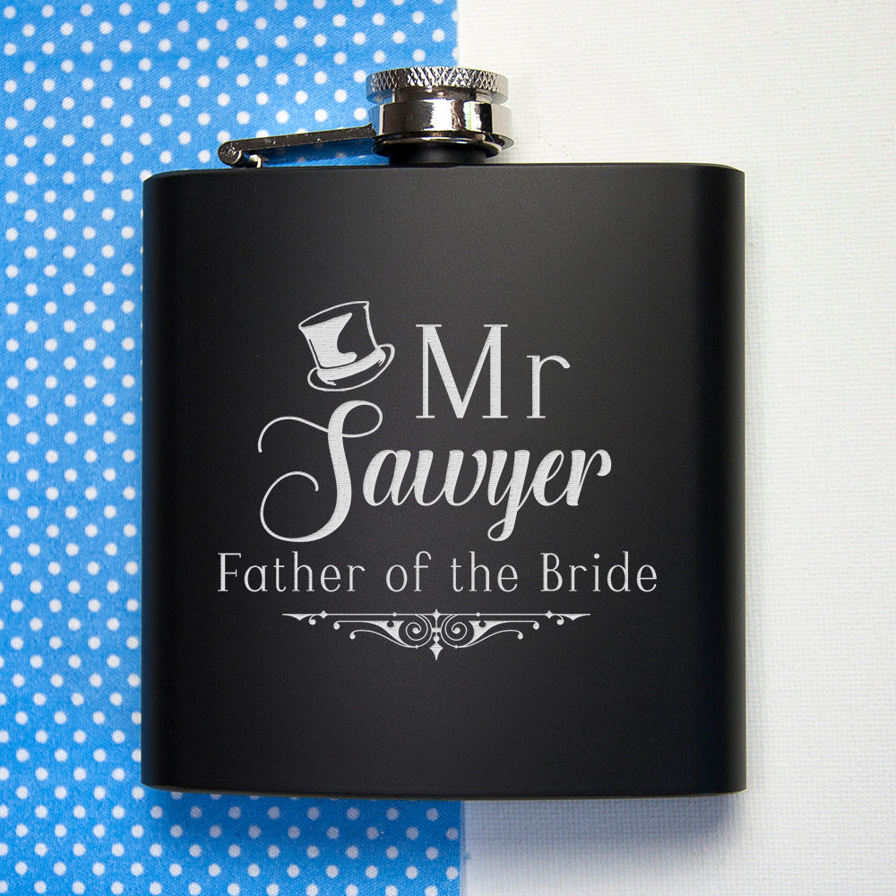 Personalized Father Of The Bride Hip Flask  Hip Flasks Deeply Engraved