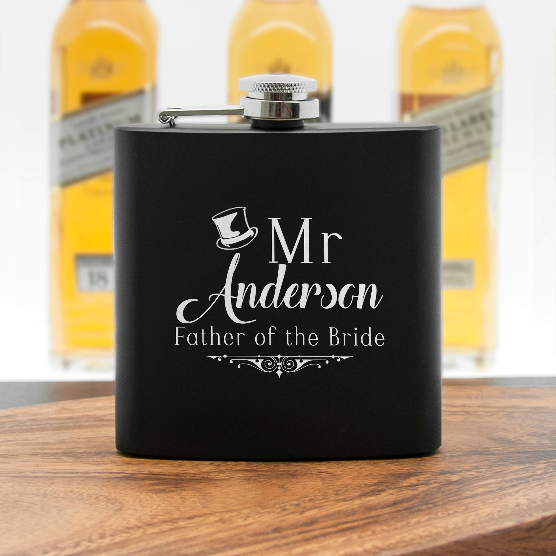 Personalized Father Of The Bride Hip Flask  Hip Flasks Deeply Engraved