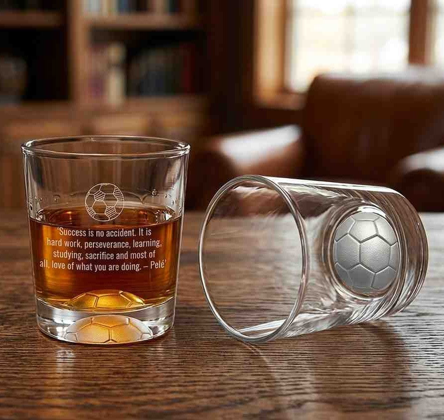 Personalized Football Glass Tumbler | Gift for Fans, Players & Coaches