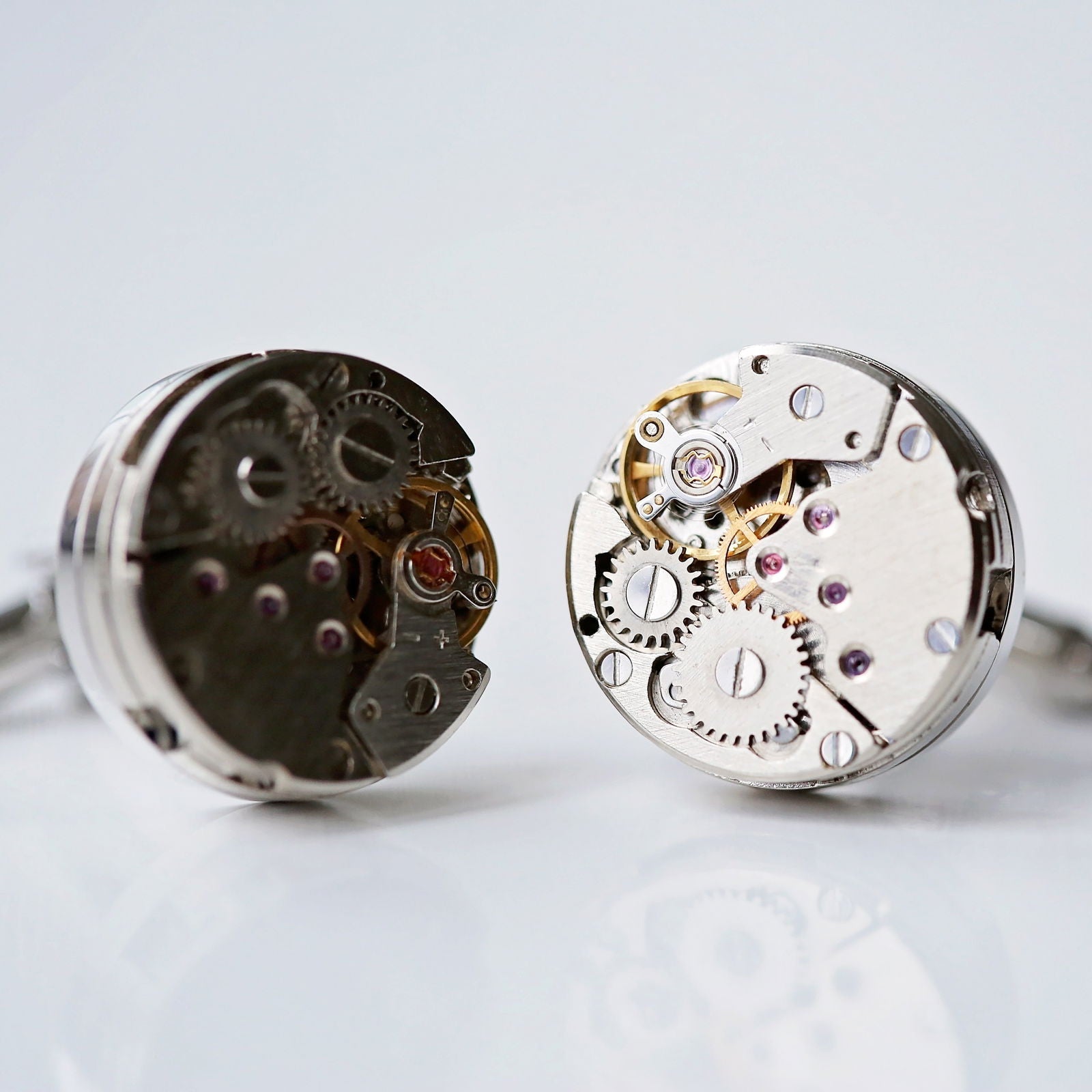 Personalized Gear Movement Cufflinks  Cufflinks Deeply Engraved