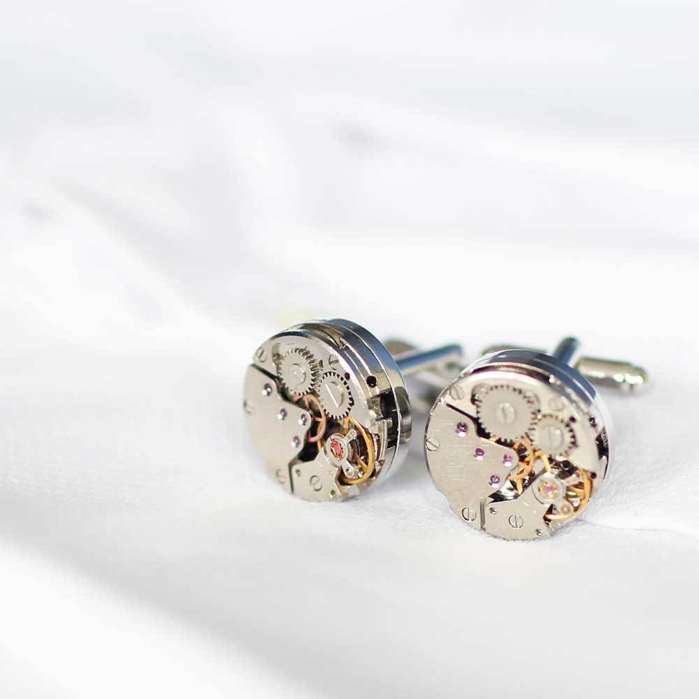 Personalized Gear Movement Cufflinks  Cufflinks Deeply Engraved