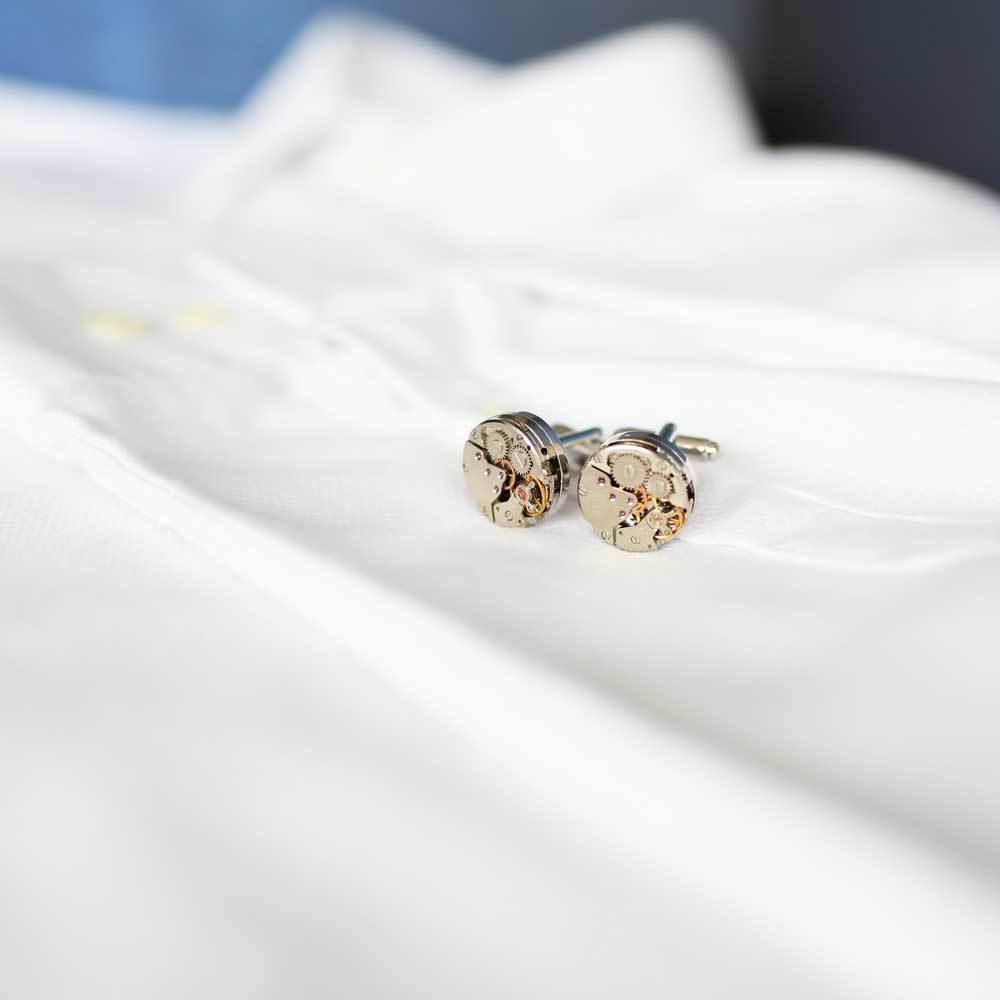 Personalized Gear Movement Cufflinks  Cufflinks Deeply Engraved