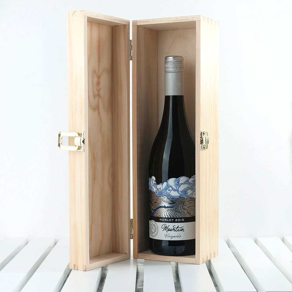 Personalized Gentlemen's Wooden Wine Box  Wine Boxes Deeply Engraved