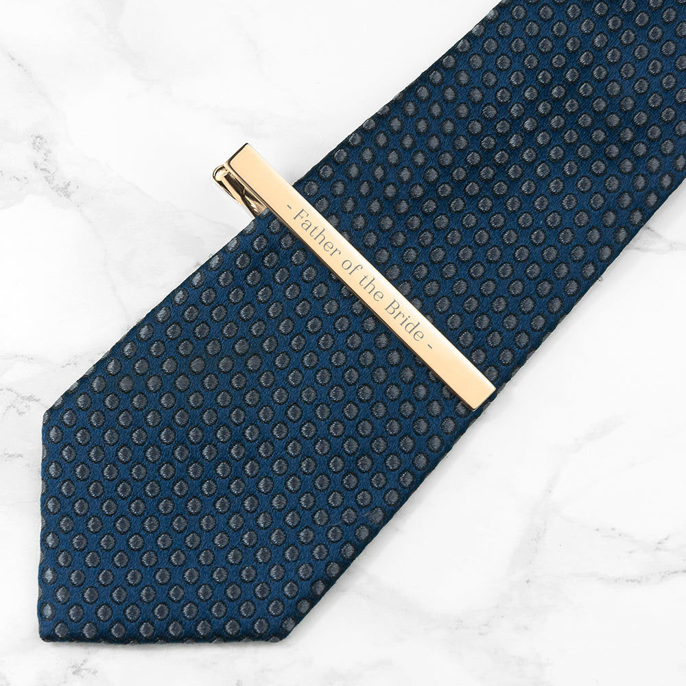 Personalized Gold Plated Tie Clip  Tie Clips Deeply Engraved