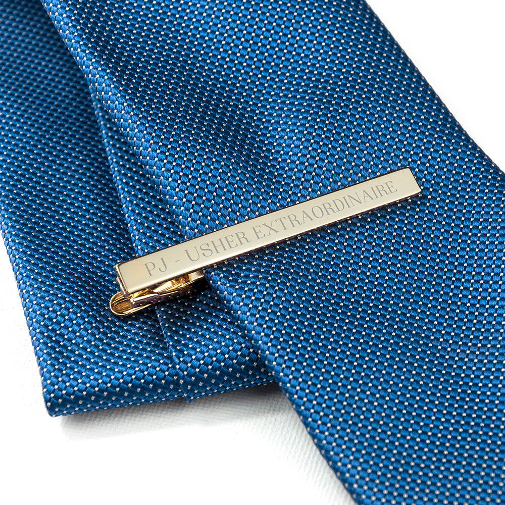 Personalized Gold Plated Tie Clip  Tie Clips Deeply Engraved
