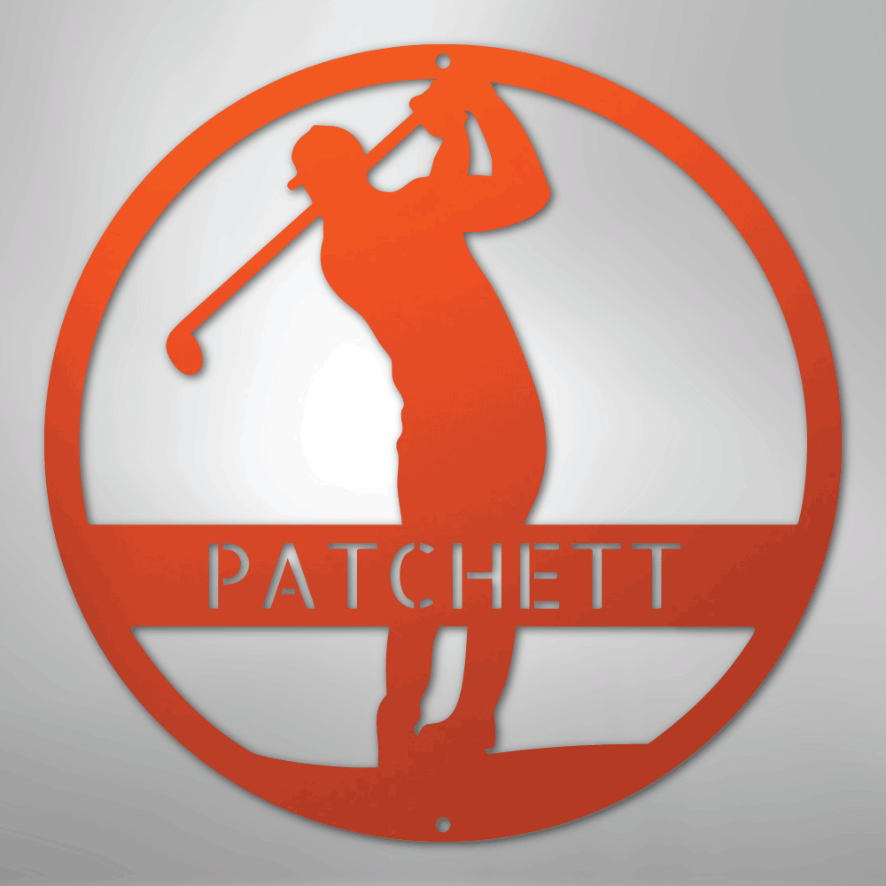 personalized-golf-monogram-metal-wall-decor-orange-color