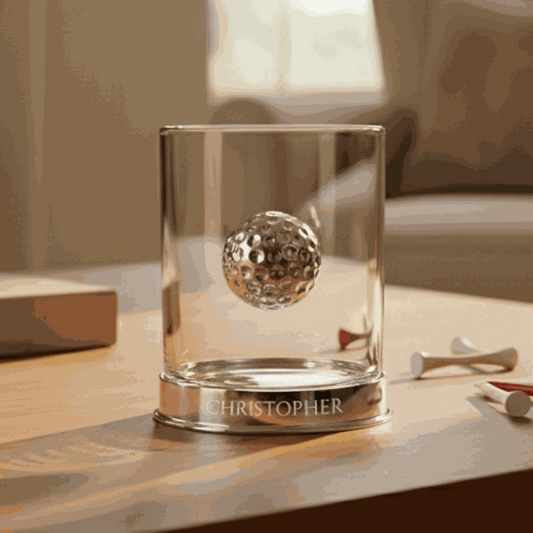 Personalized Golf Whiskey Glass  Glass Tumblers Deeply Engraved