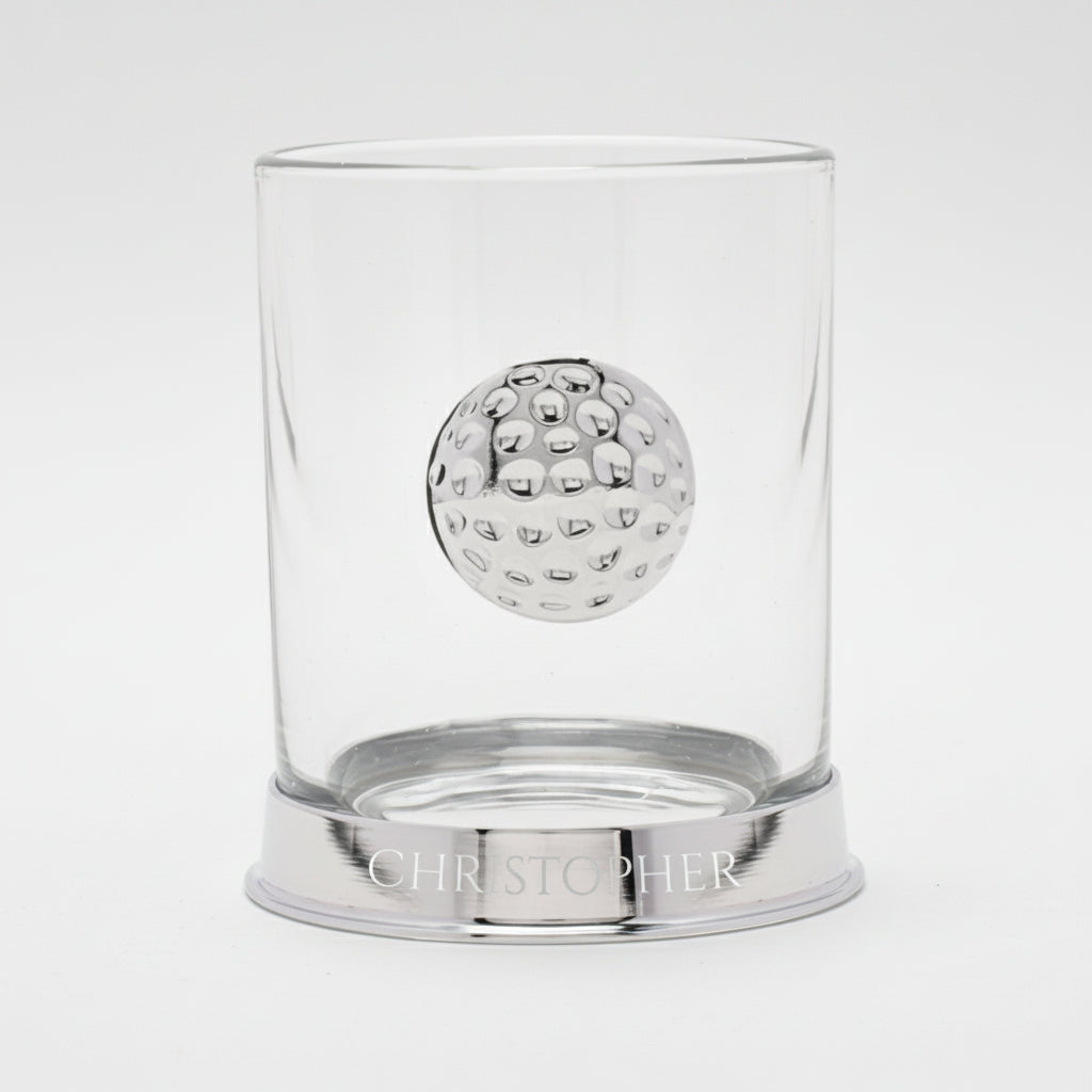 Personalized Golf Whiskey Glass  Glass Tumblers Deeply Engraved