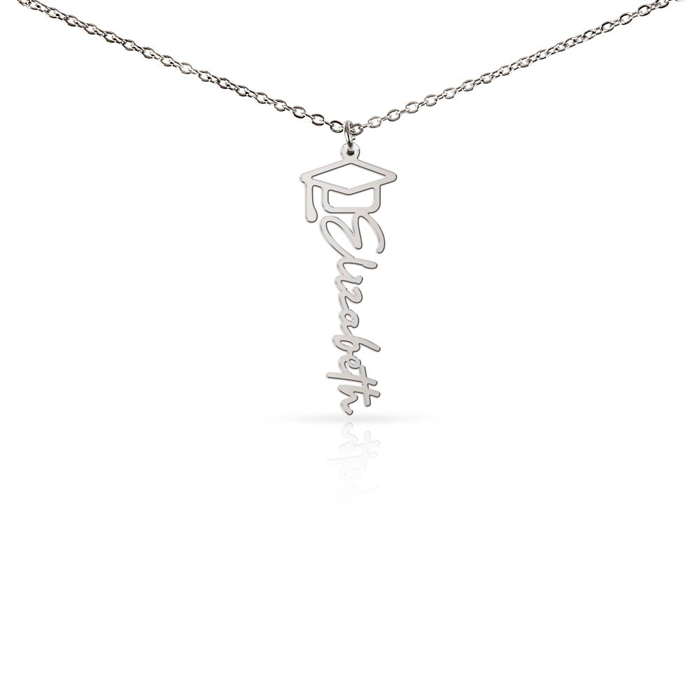 Personalized Graduation Cap Name Necklace  Necklaces Deeply Engraved