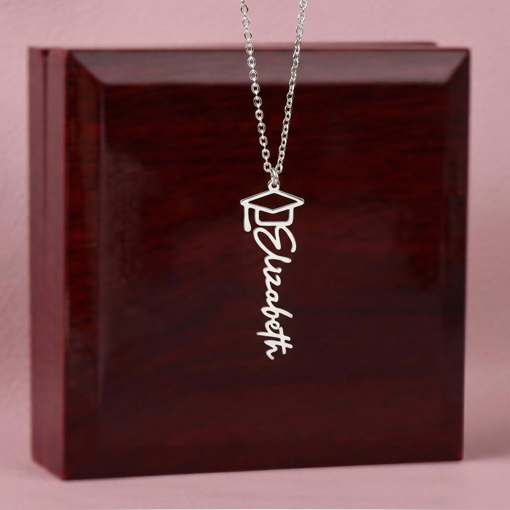 Personalized Graduation Cap Name Necklace  Necklaces Deeply Engraved