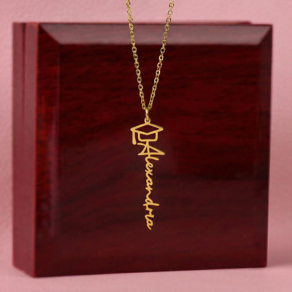 Personalized Graduation Cap Name Necklace  Necklaces Deeply Engraved