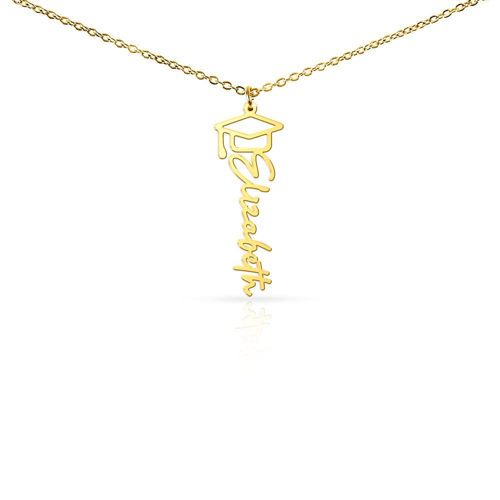 Personalized Graduation Cap Name Necklace  Necklaces Deeply Engraved