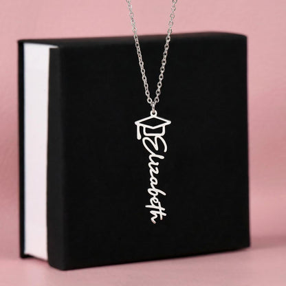 Personalized Graduation Cap Name Necklace  Necklaces Deeply Engraved