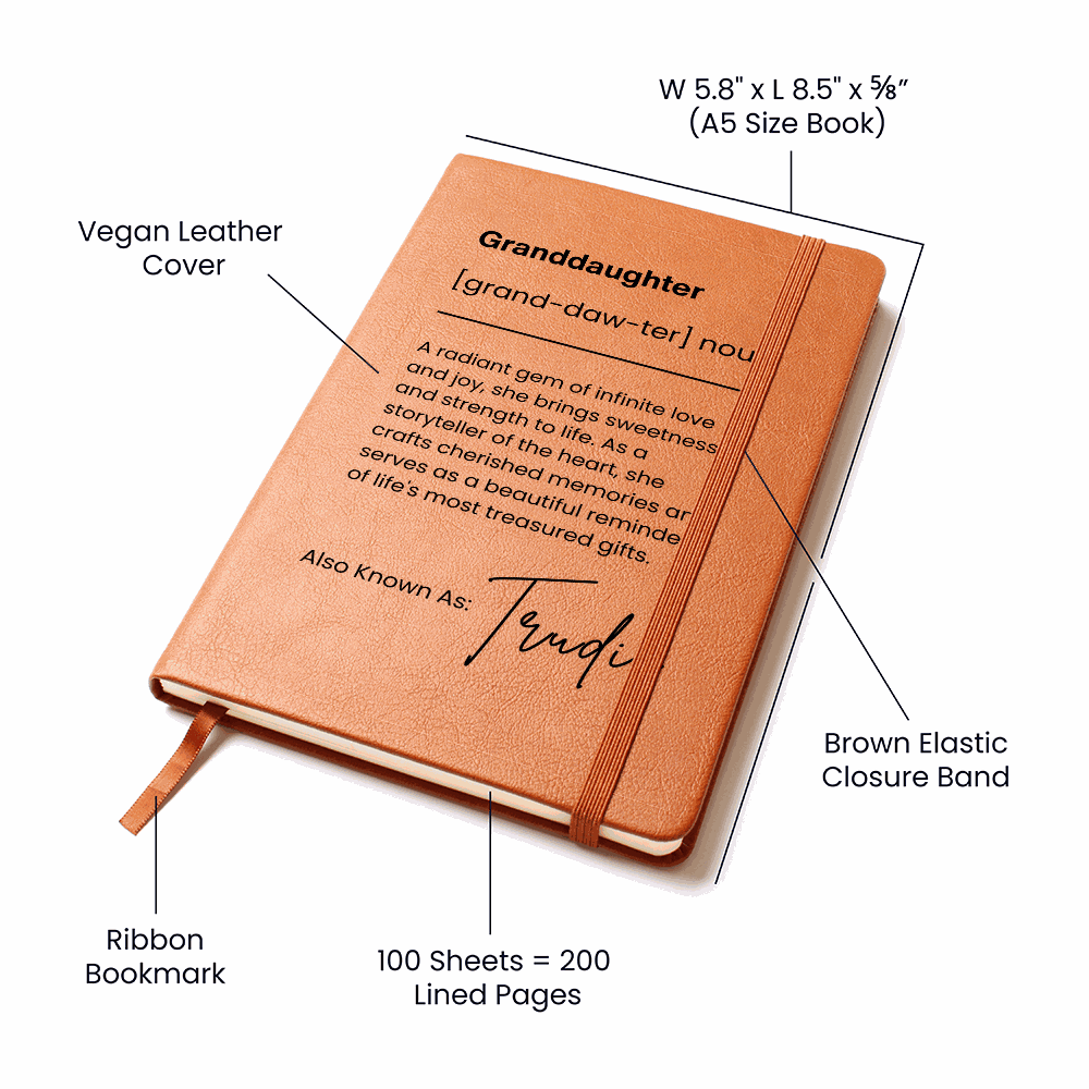 Personalized Granddaughter Definition Journal – Faux Leather Keepsake  Notebook/Journals Deeply Engraved