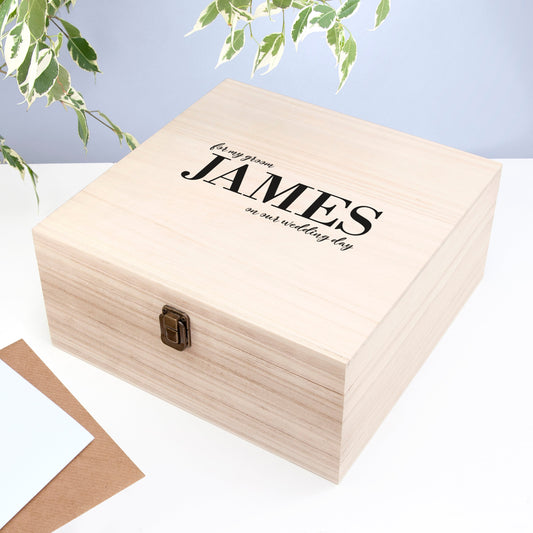 Personalized Groom's Wedding Keepsake Box  Keepsake Boxes Deeply Engraved