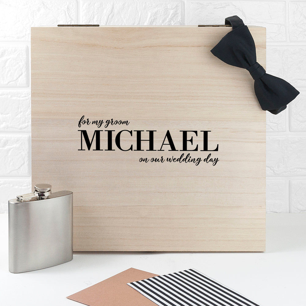 Personalized Groom's Wedding Keepsake Box  Keepsake Boxes Deeply Engraved