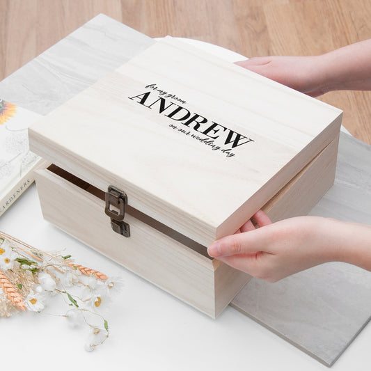 Personalized Groom's Wedding Keepsake Box  Keepsake Boxes Deeply Engraved