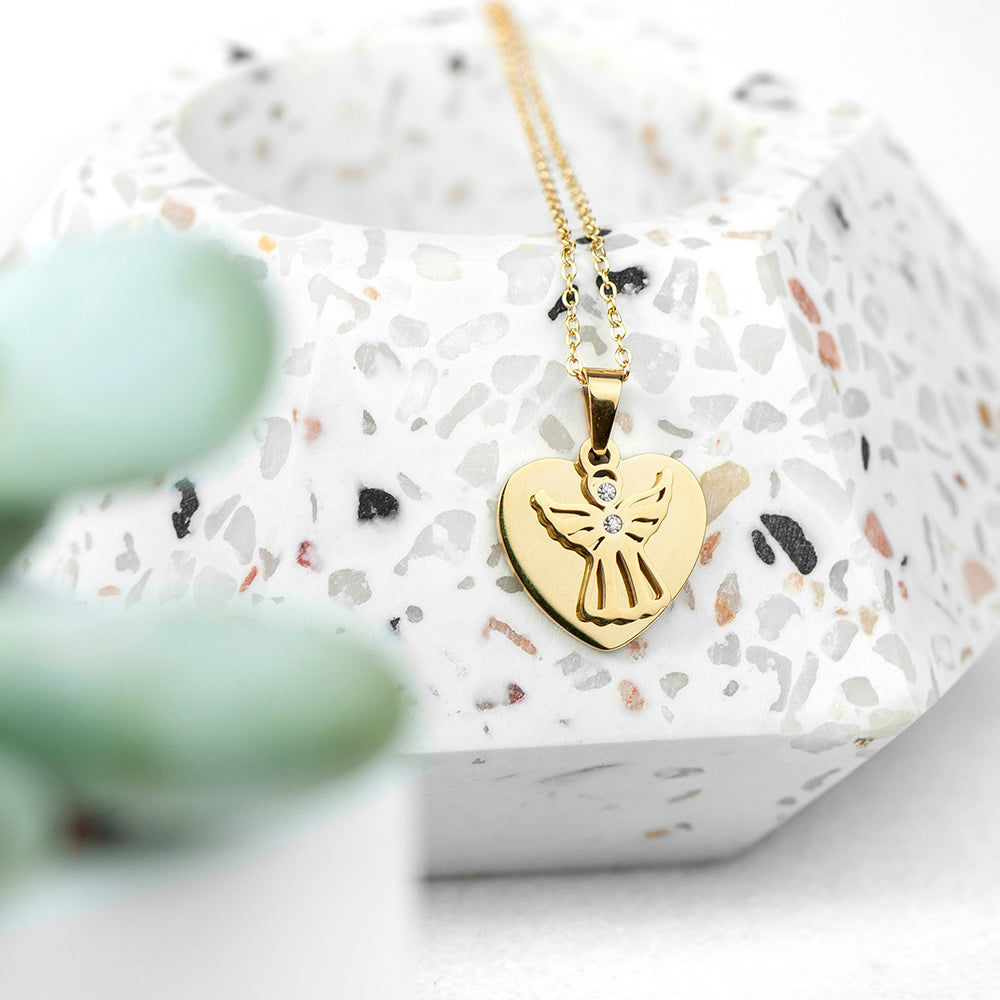 Personalized Guardian Angel Necklace  Necklaces Deeply Engraved