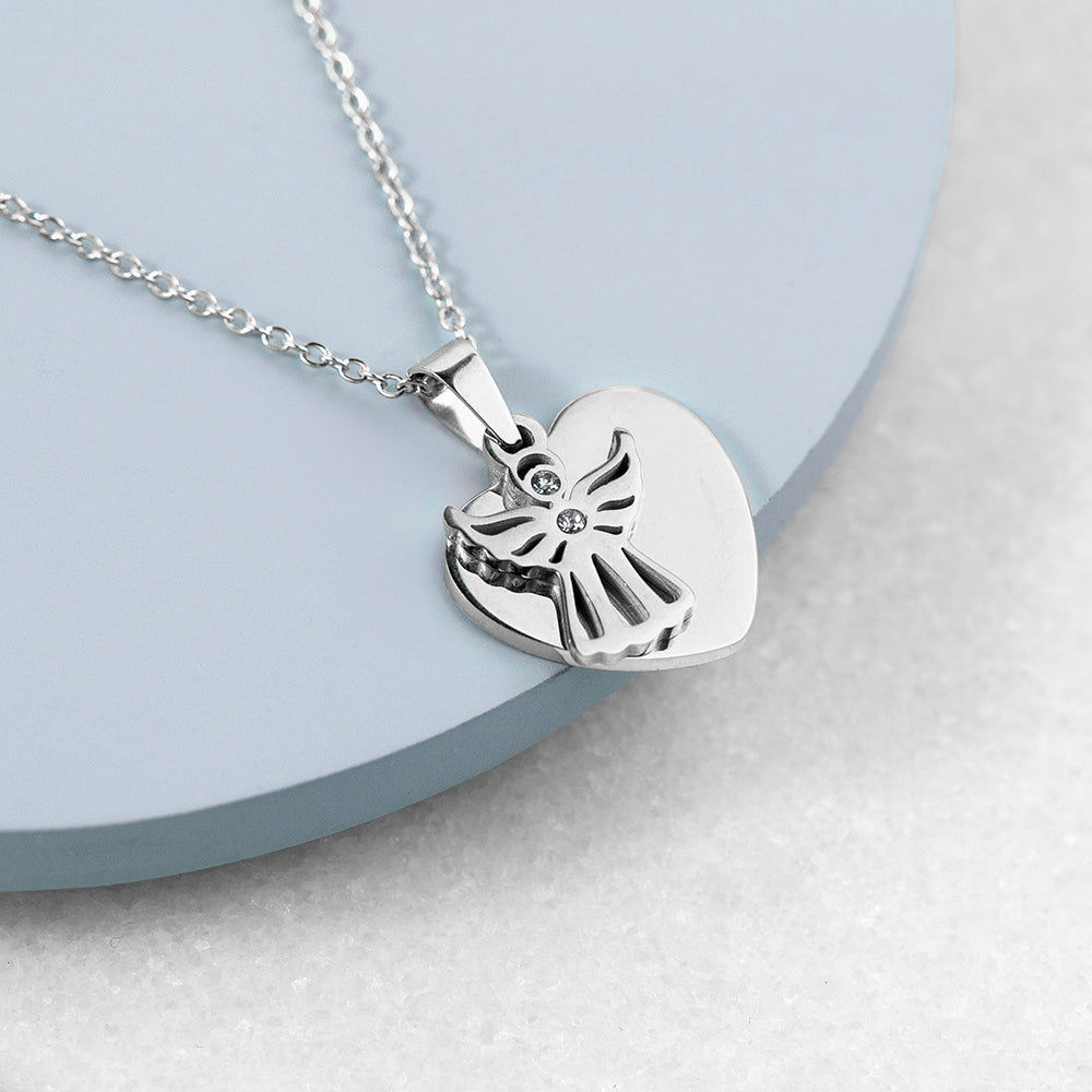 Personalized Guardian Angel Necklace  Necklaces Deeply Engraved