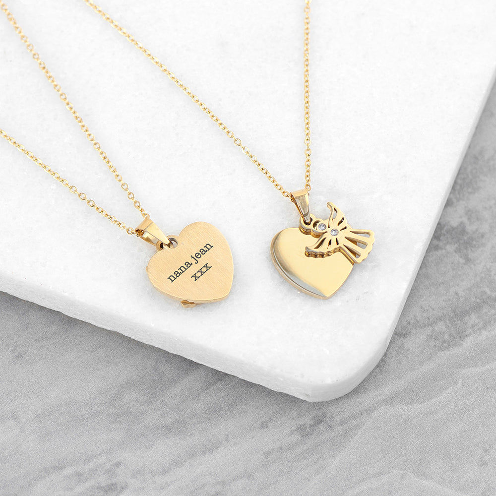 Personalized Guardian Angel Necklace  Necklaces Deeply Engraved