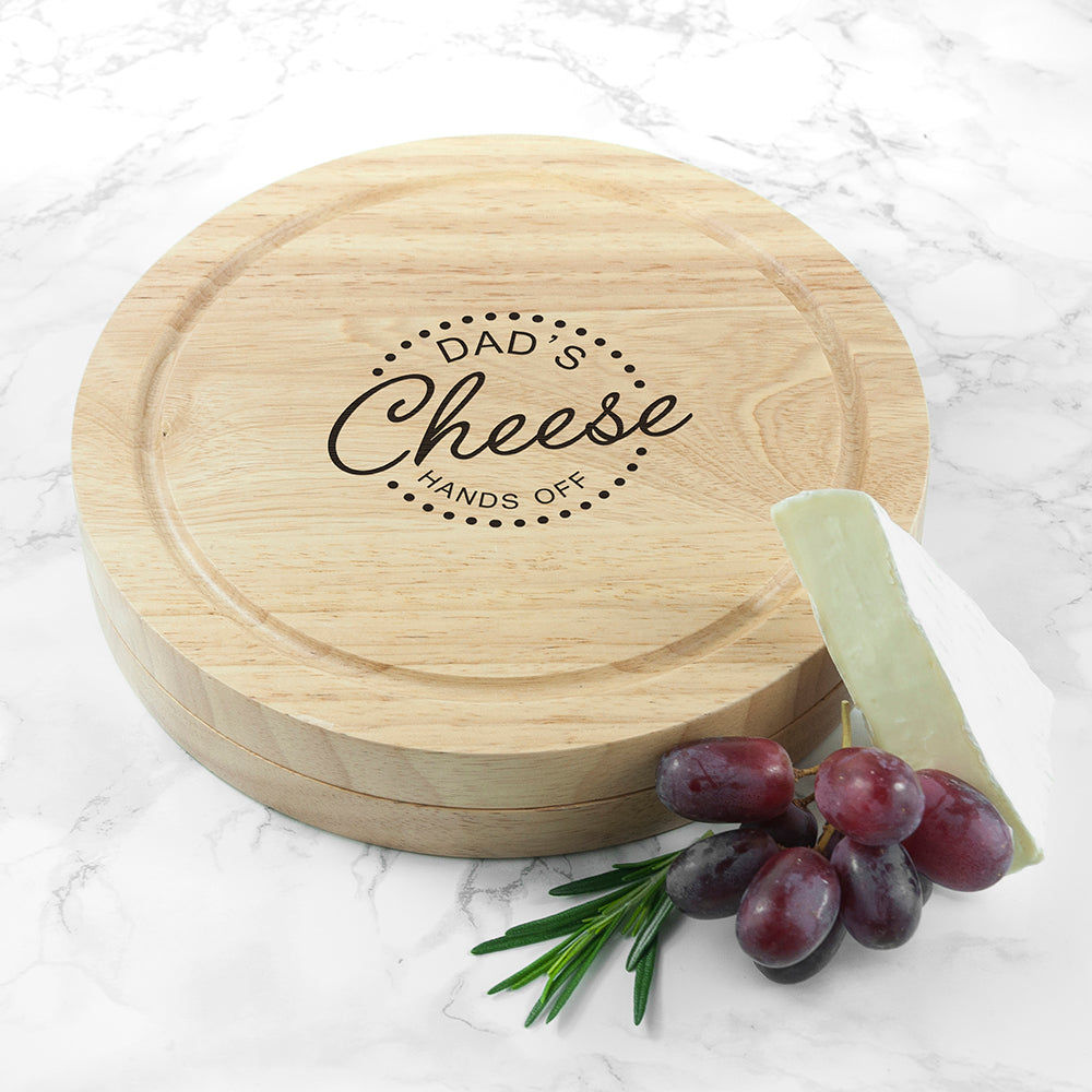 Personalized 'Hands Off' Cheese Board Set  Wooden Cheese Boards Deeply Engraved