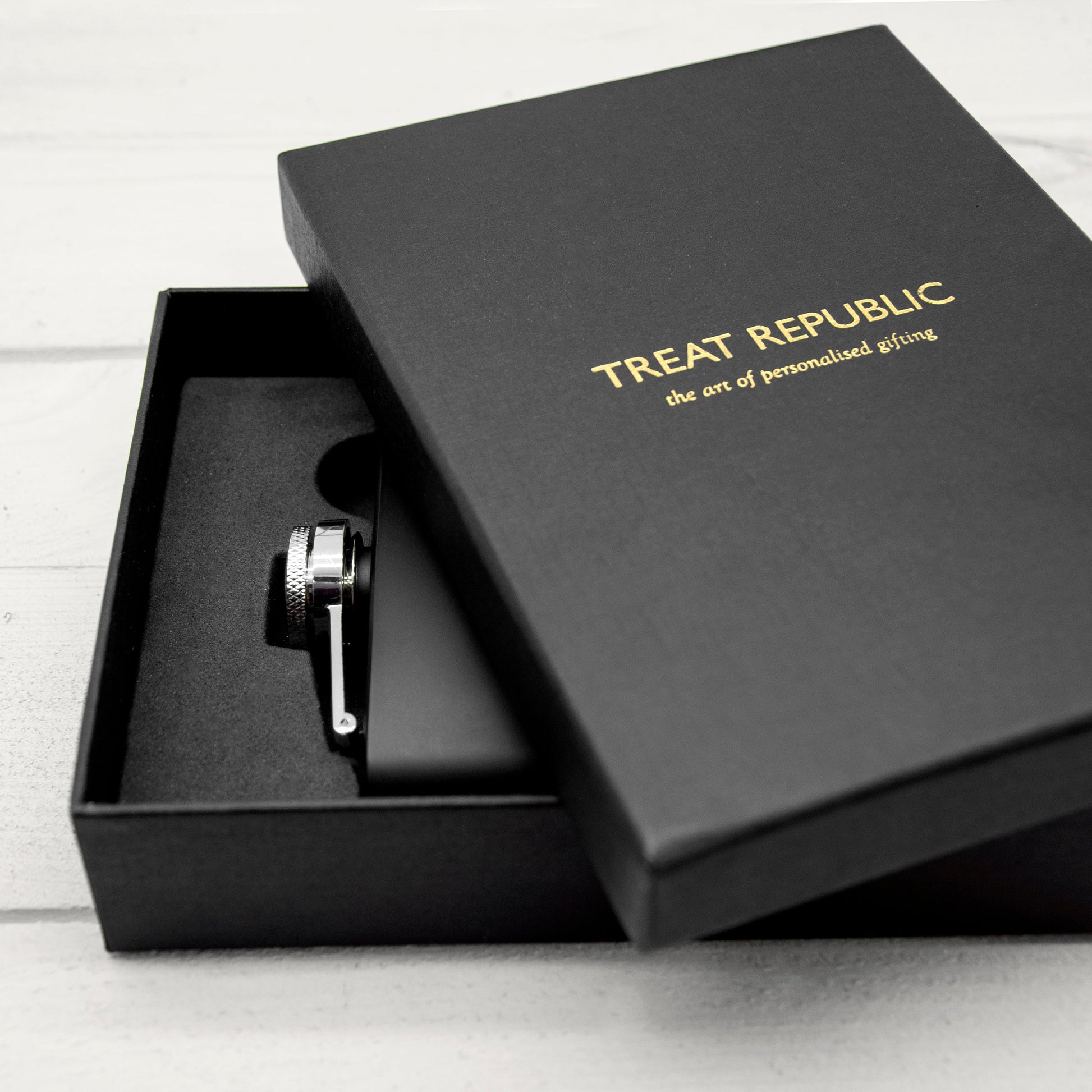 Personalized Handwriting Black Hip Flask  Hip Flasks Deeply Engraved