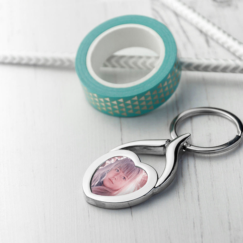 Personalized Heart Photo Keyring  Keyrings Deeply Engraved