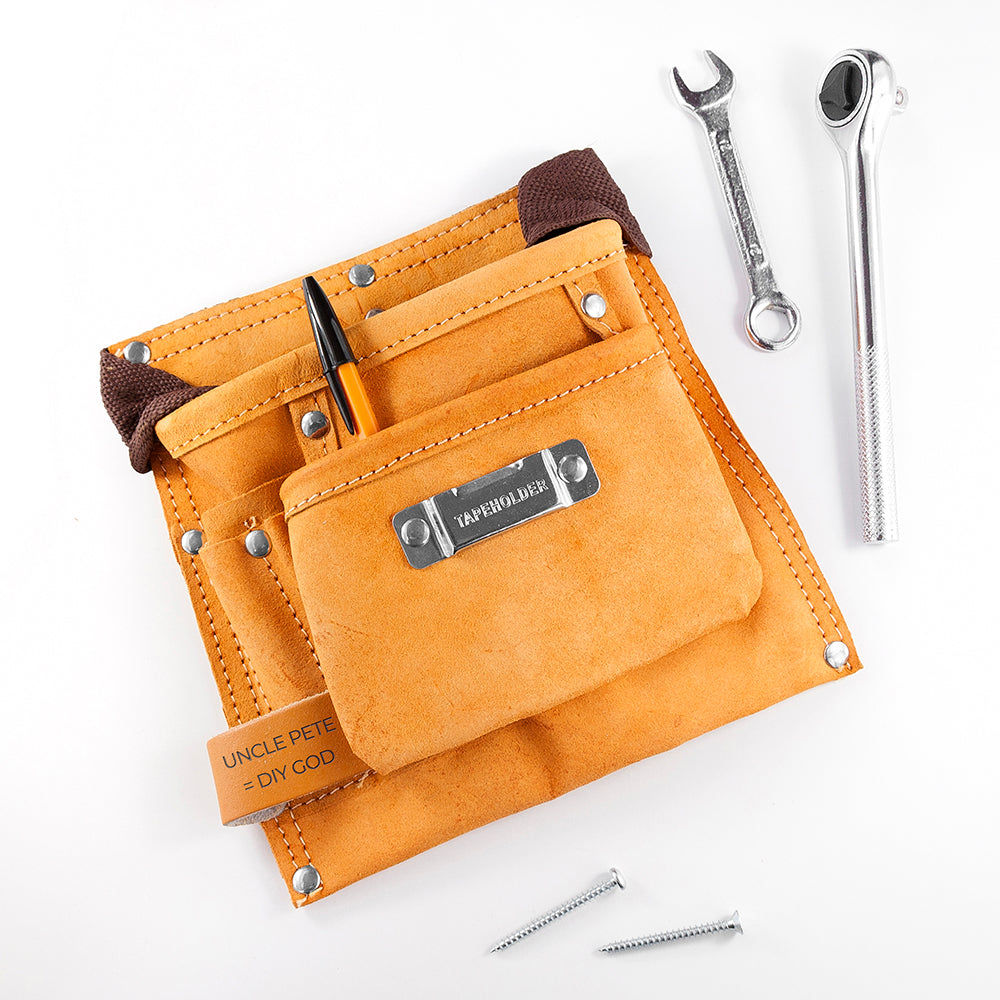 Personalized Heavy Duty Leather Tool Belt  DIY Tools Deeply Engraved