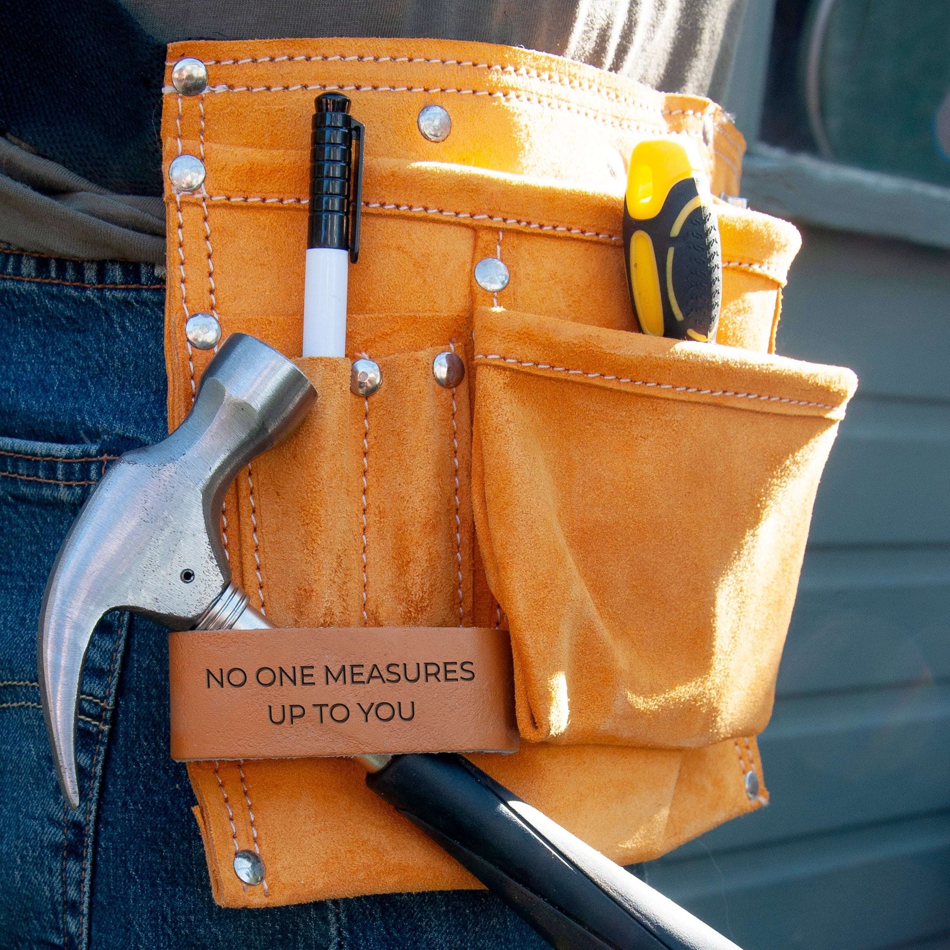 Personalized Heavy Duty Leather Tool Belt  DIY Tools Deeply Engraved