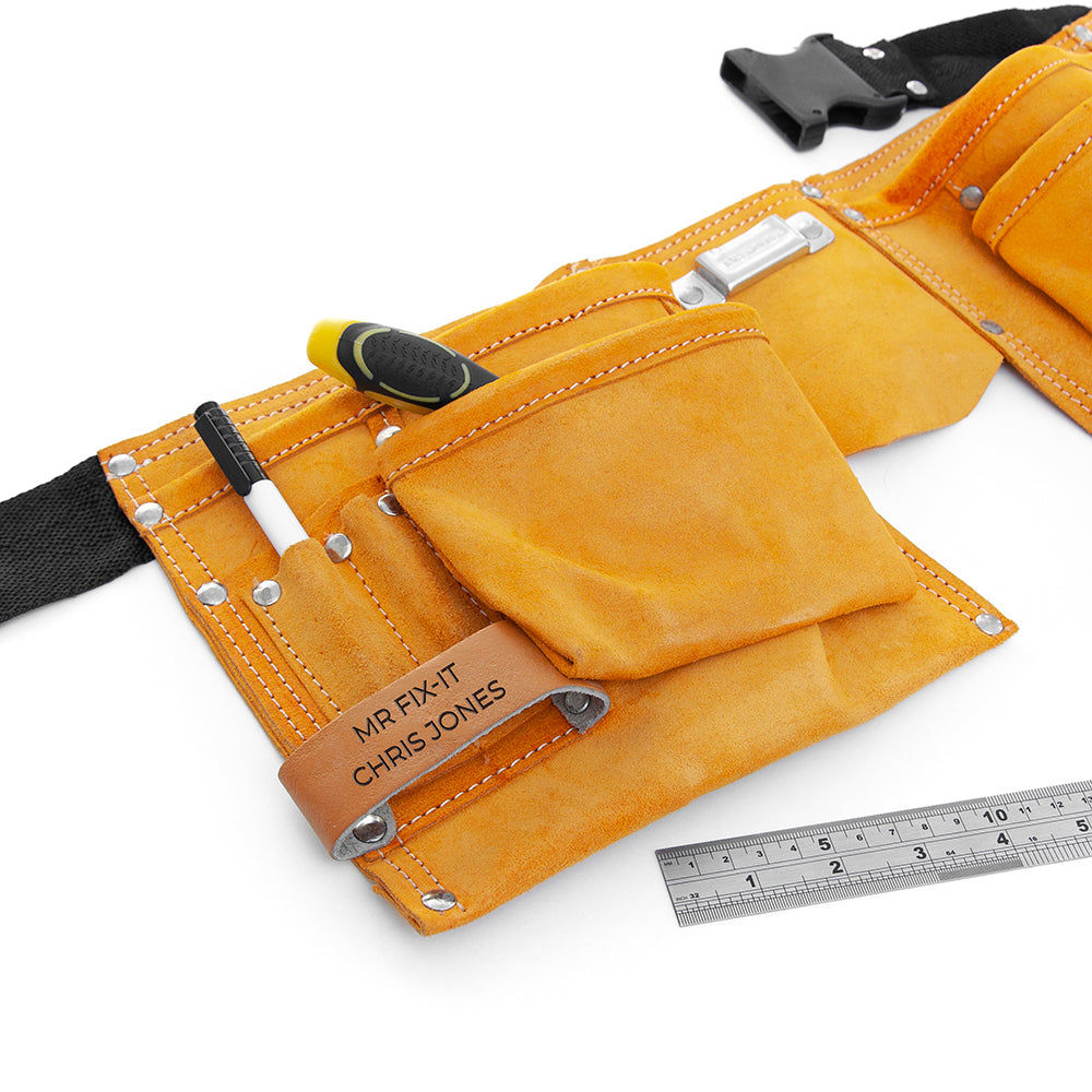 Personalized Heavy Duty Leather Tool Belt  DIY Tools Deeply Engraved