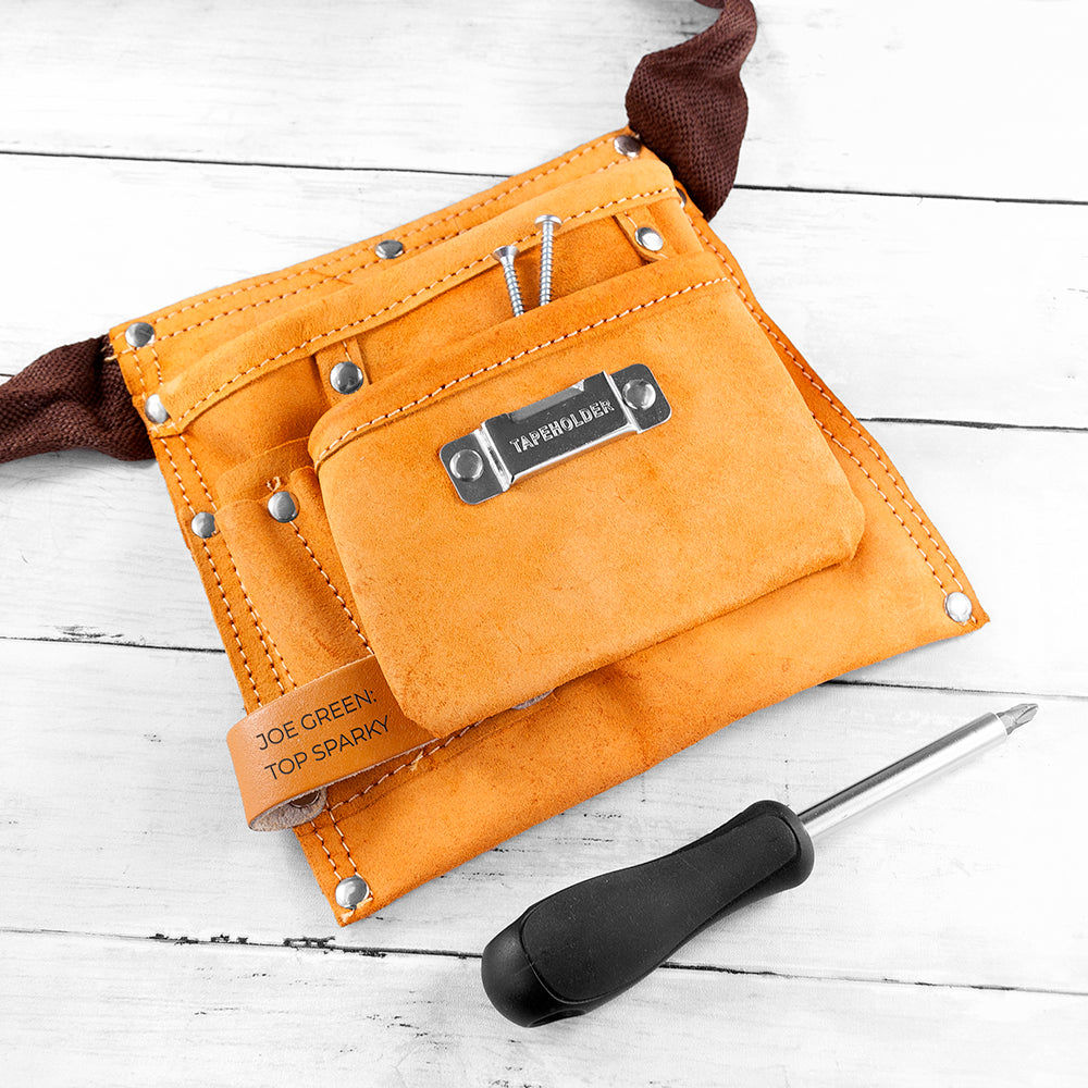 Personalized Heavy Duty Leather Tool Belt  DIY Tools Deeply Engraved
