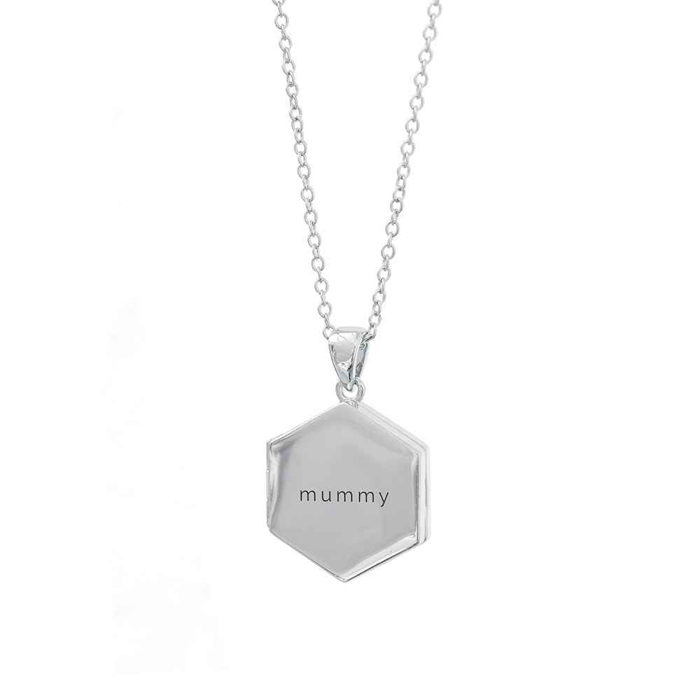 Personalized Hexagonal Photo Locket  Necklaces Deeply Engraved