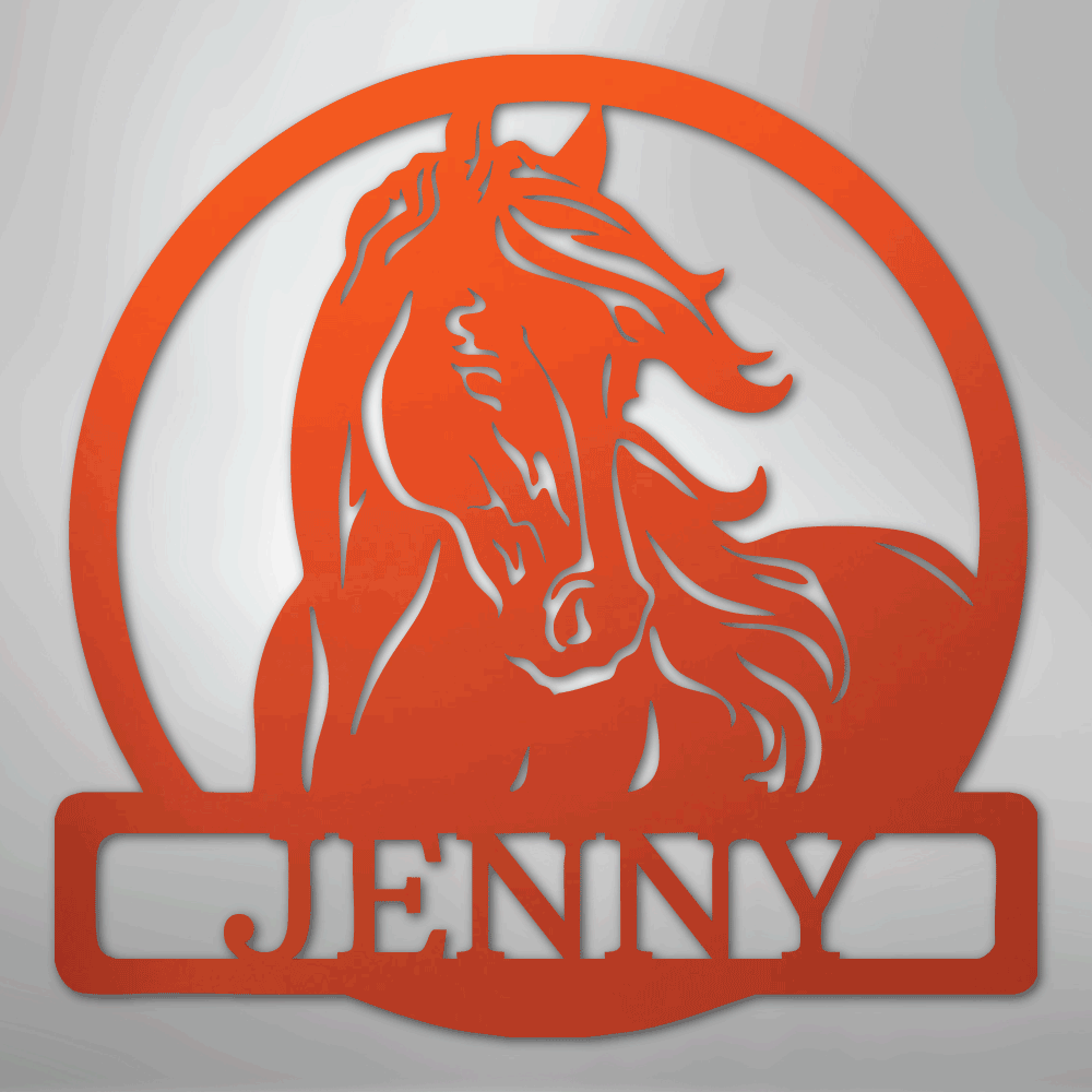 personalized-horse-name-wall-monogram-metal-decor-orange