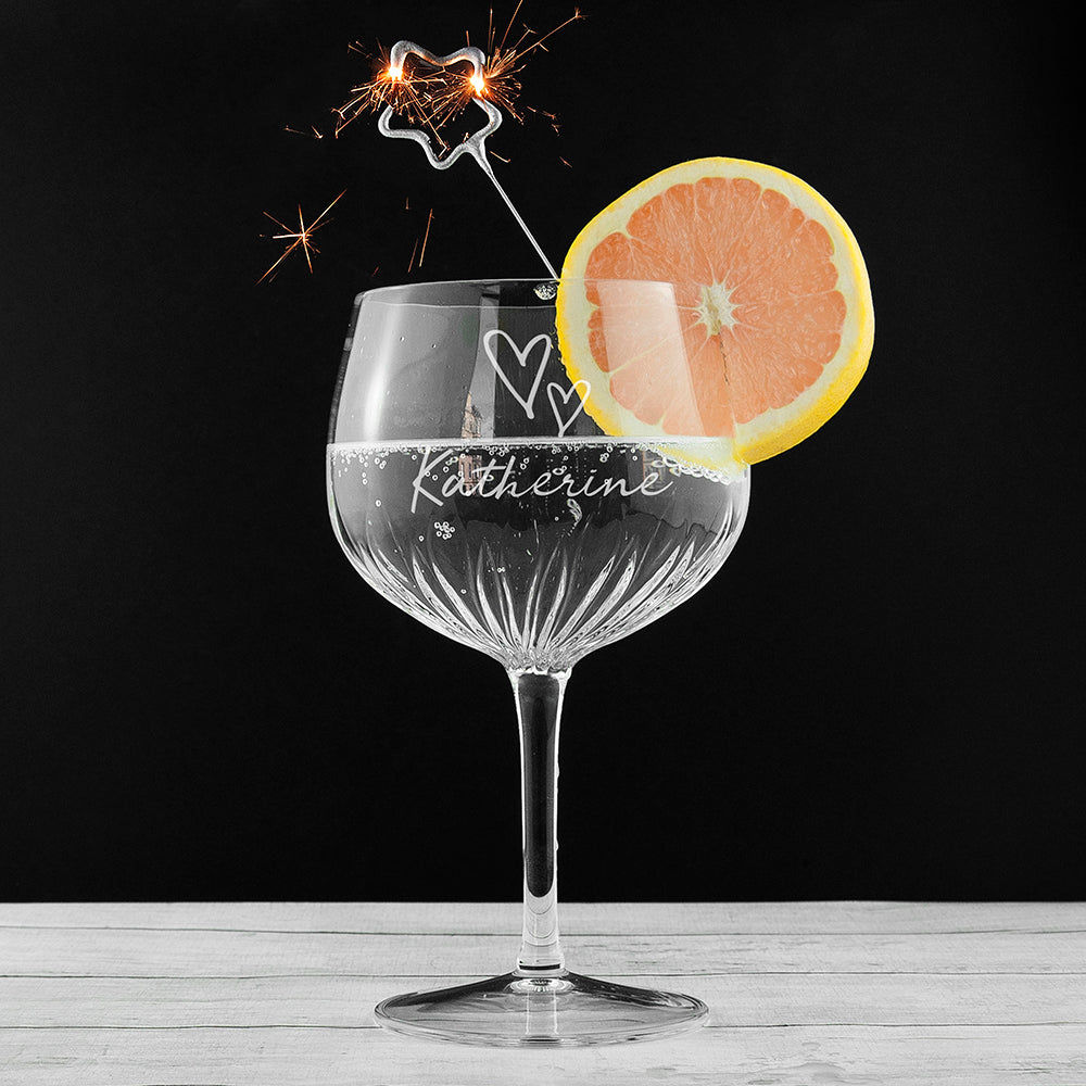 Personalized Icon Crystal Glass Goblet  Gin Glasses Deeply Engraved