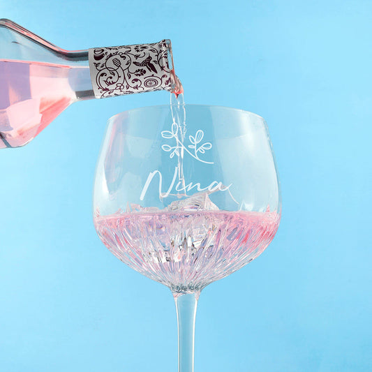 Personalized Icon Crystal Glass Goblet  Gin Glasses Deeply Engraved