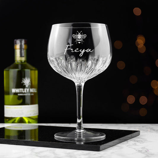 Personalized Icon Crystal Glass Goblet  Gin Glasses Deeply Engraved