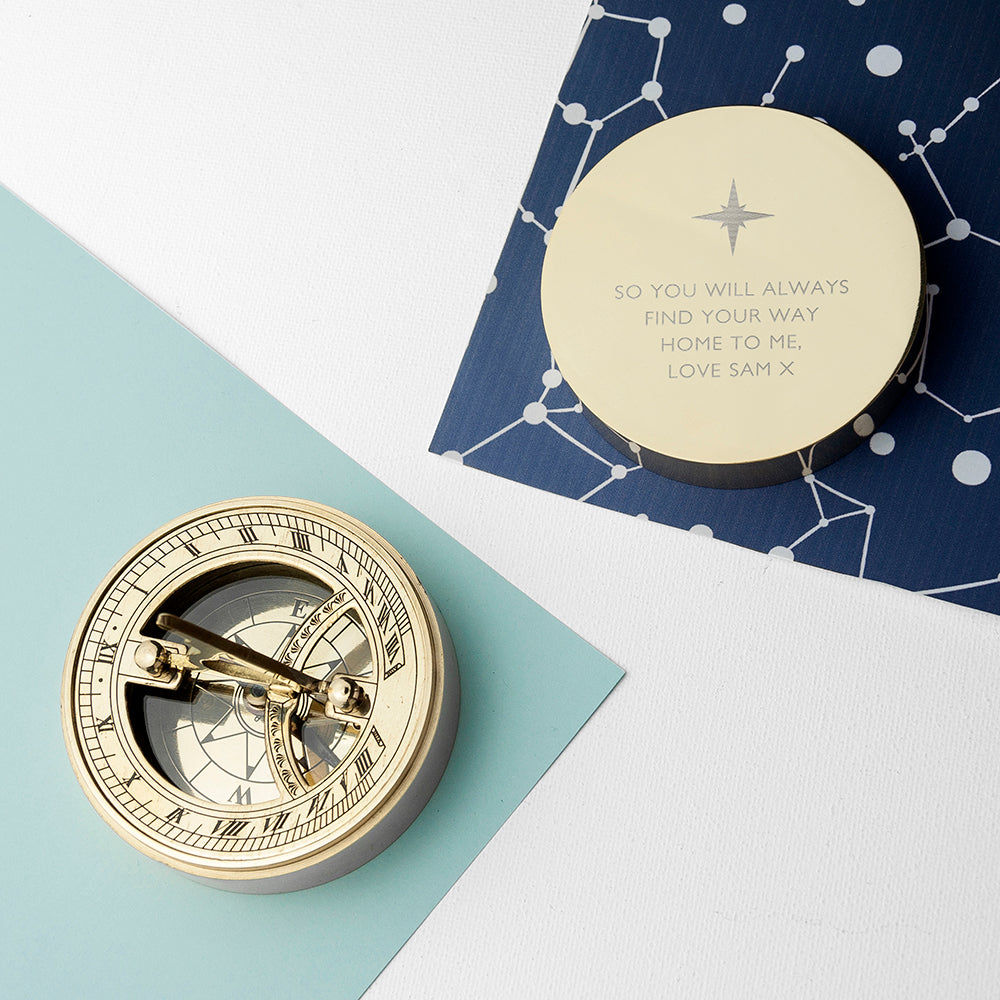 Personalized Iconic Adventurer's Sundial Compass  Compasses Deeply Engraved