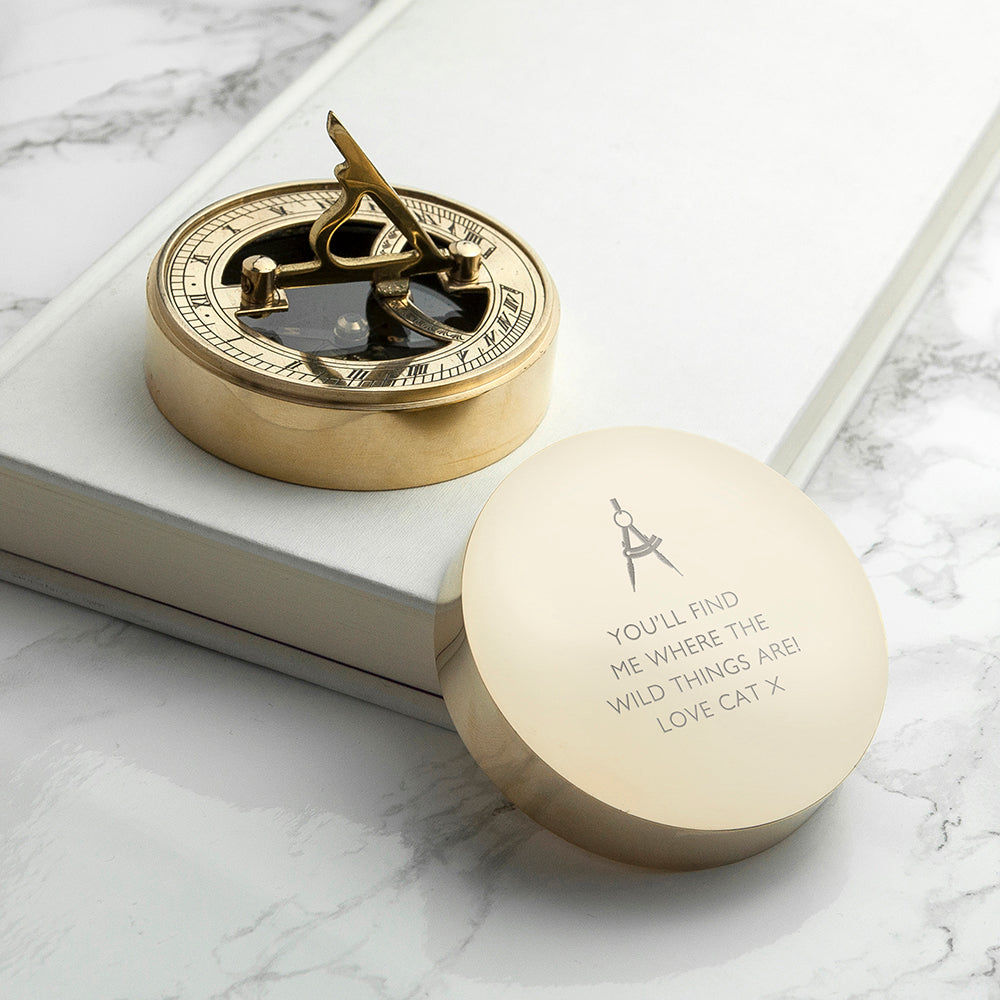 Personalized Iconic Adventurer's Sundial Compass  Compasses Deeply Engraved