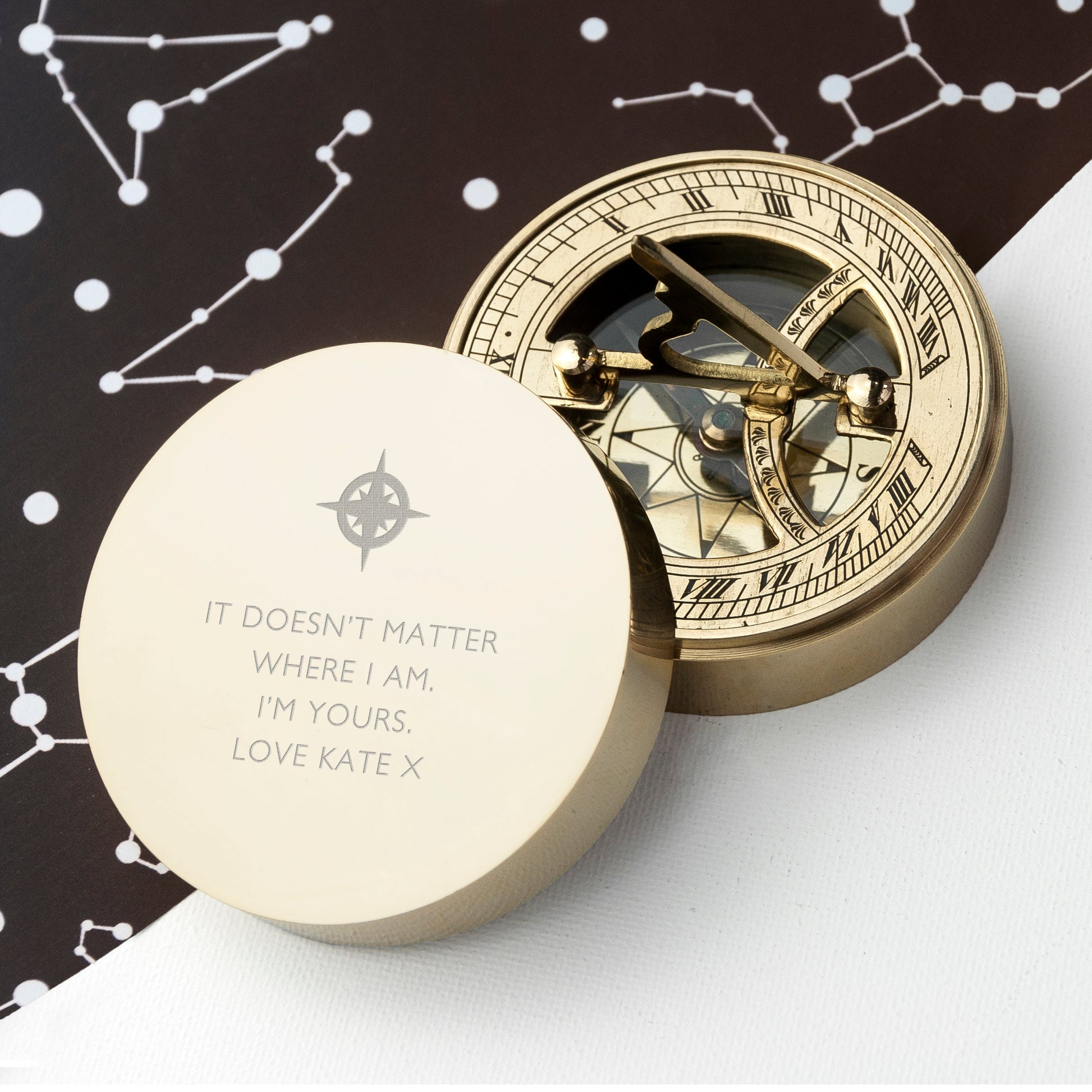 Personalized Iconic Adventurer's Sundial Compass  Compasses Deeply Engraved