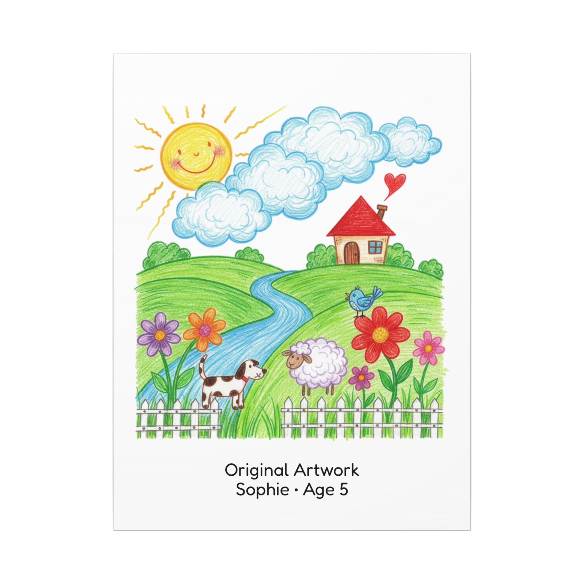 Personalized Kid's Drawing Canvas  Canvas Deeply Engraved