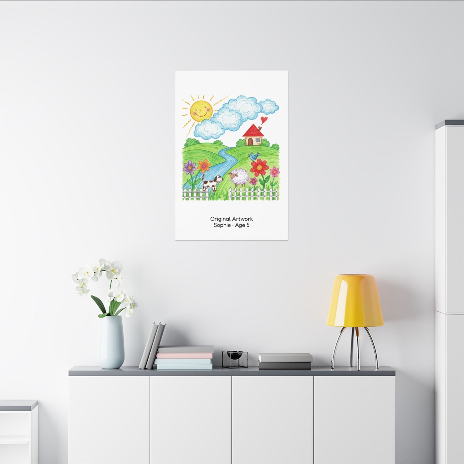 Personalized Kid's Drawing Canvas  Canvas Deeply Engraved